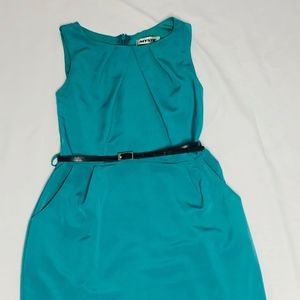 Teal Belted Cocktail Dress